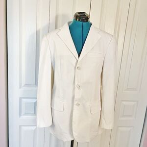Sisley Single Breasted Cotton Stretch Tailored Button Pocket Lined Blazer Jacket